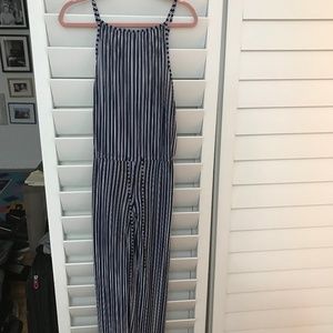 Striped pant romper